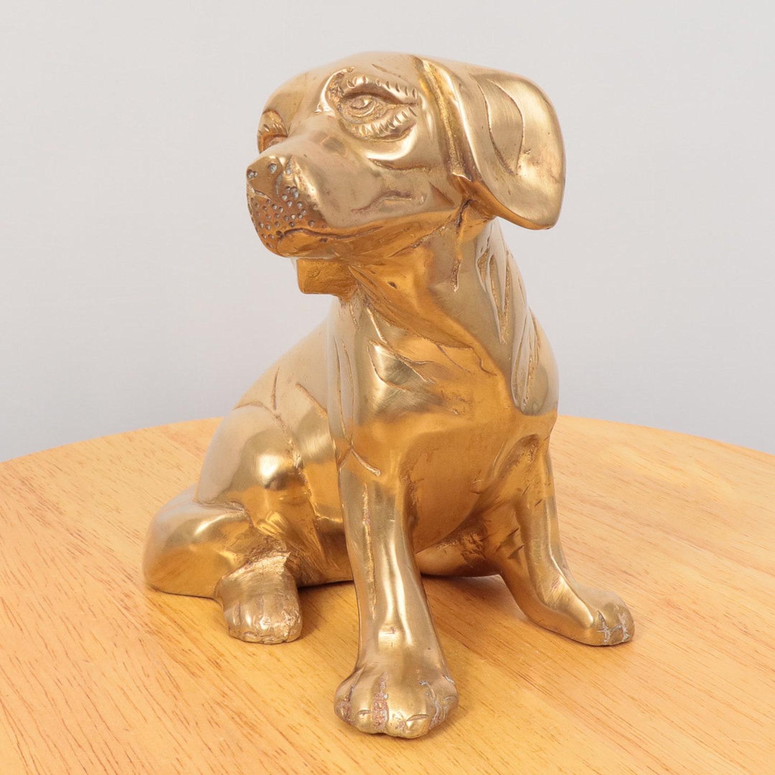 Labrador / Solid Brass Dog Sculpture Vintage Statue Etsy