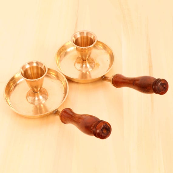 キャンドルホルダー 2 個 || ヴィンテージの真鍮製 || 2 個セット