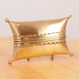 Caixa/recipiente || Design tipo bolsa/almofada || Caixa de latão sólido vintage/caixa de tabaco/caixa de nozes/caixa de dinheiro/caixa de dinheiro