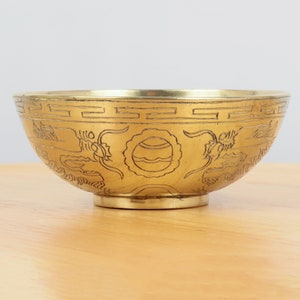 Bowl / Dish || vintage solid brass || Dragon Bowl design