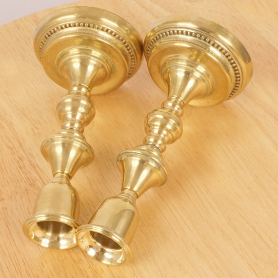 アンティーク キャンドルスティックホルダー 2 個 / キャンドル