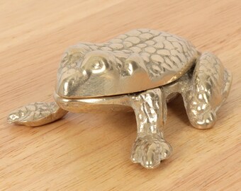 Frog box / Frog figurine || Decorative  box || Detailed || Vintage solid brass