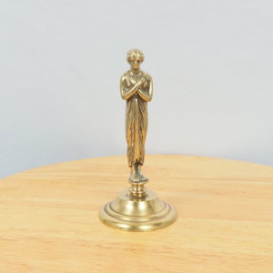 Antique solid brass woman figurine || Solid brass girl / woman