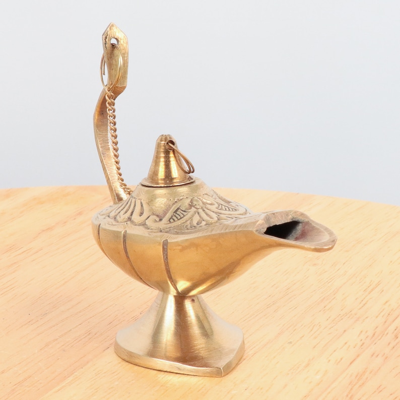 Aladdin Oil Lamp Engraved Floral Patterns Vintage Solid Etsy