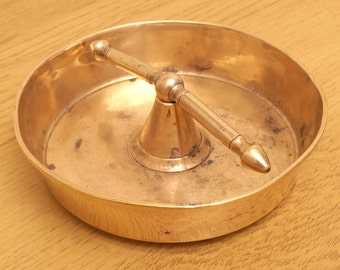 Antique solid brass dish / tray ashtray