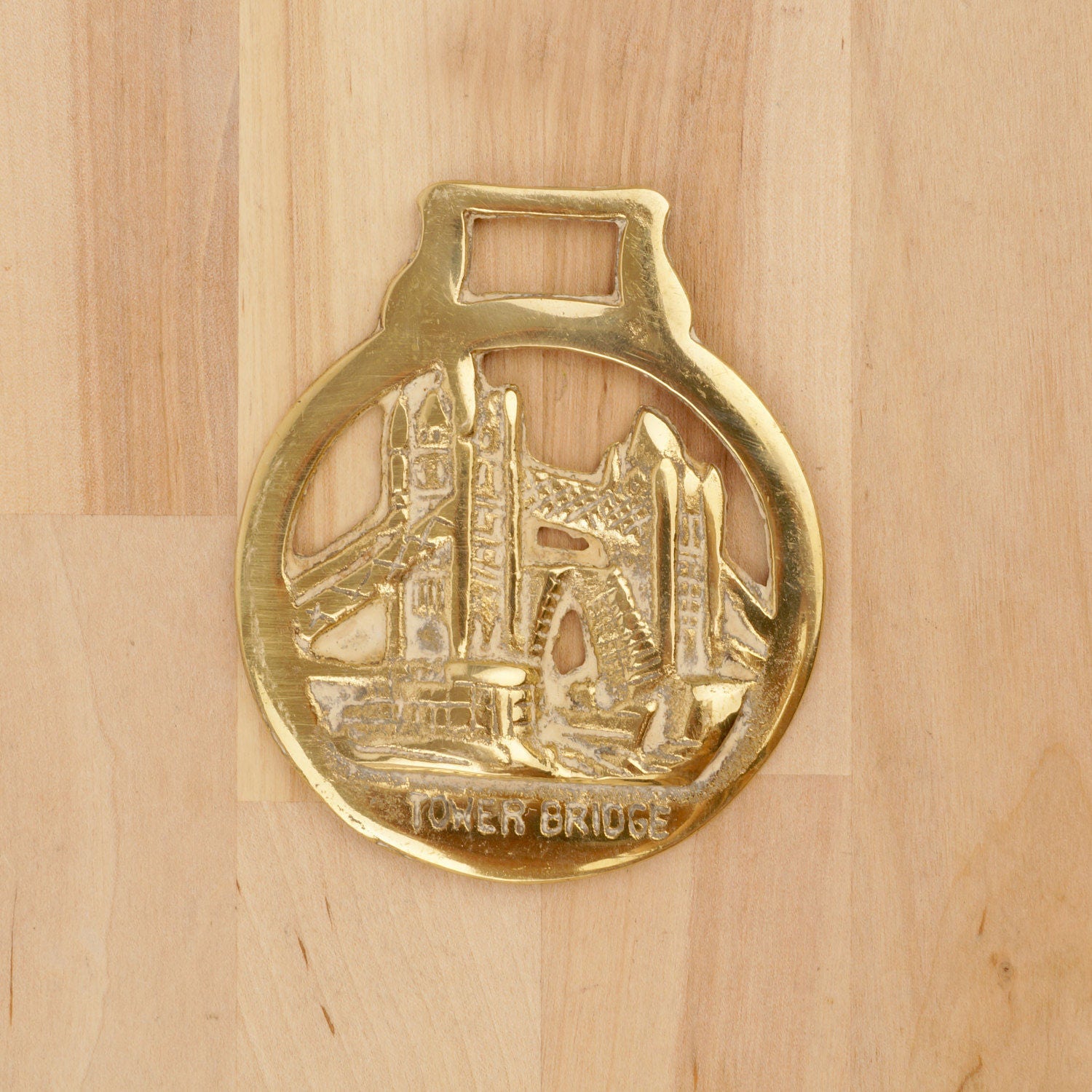 Tower Bridge Horse Brass Badge || Vintage Solid brass