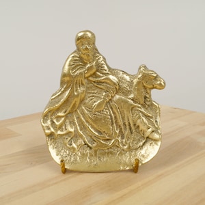 Dish / plate / ashtray / ring tray || Wise man with Camel design || Vintage solid brass