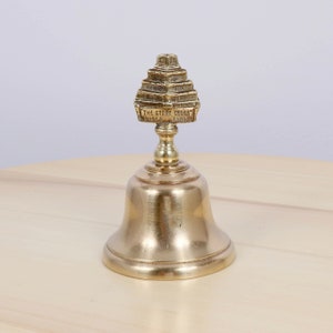 Small desk bell || vintage solid brass || The stone cross March cambs || Peerage Made in England