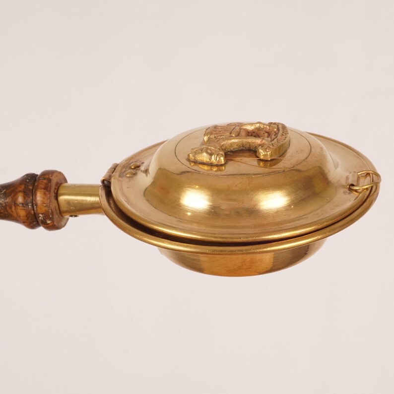 X1Bed warmer / warming pan Vintage solid brass Wooden Etsy