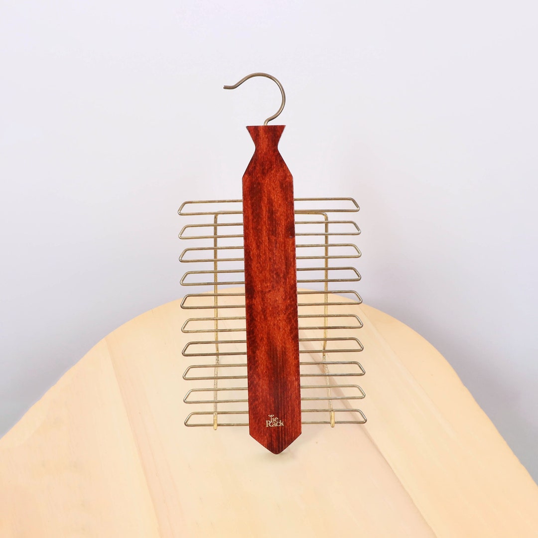 Vintage Wood Tie Rack Made in England 20 Hooks Etsy Australia
