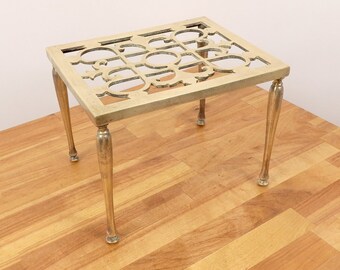 Side table / Kettle stand / tea pot stand / plant pot stand / trivet || Rectangle shape || Antique solid brass