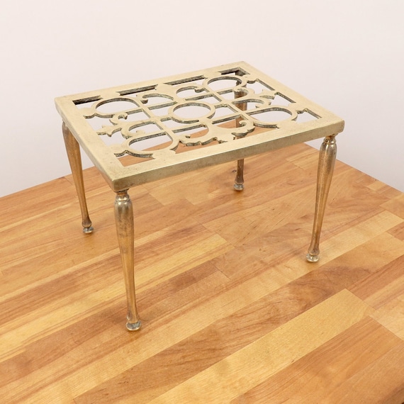Side table / Kettle stand / tea pot stand / plant pot stand / trivet || Rectangle shape || Antique solid brass