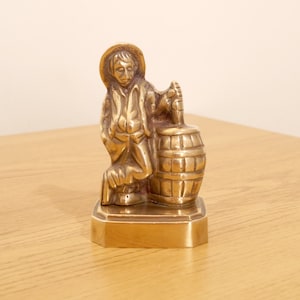 Vintage Drunk Man  Standing at the Barrel Sculpture