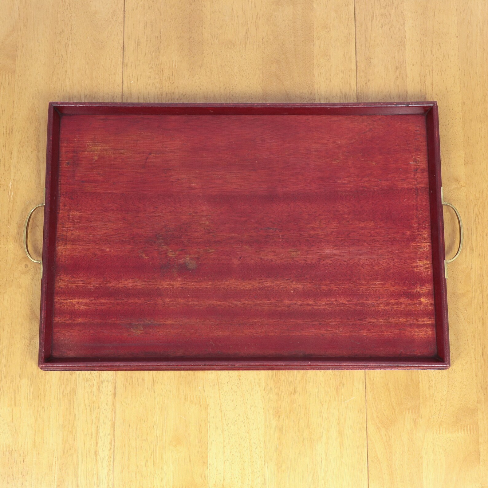 Wooden Serving Tray With Brass Handles Rectangular Shape Etsy UK