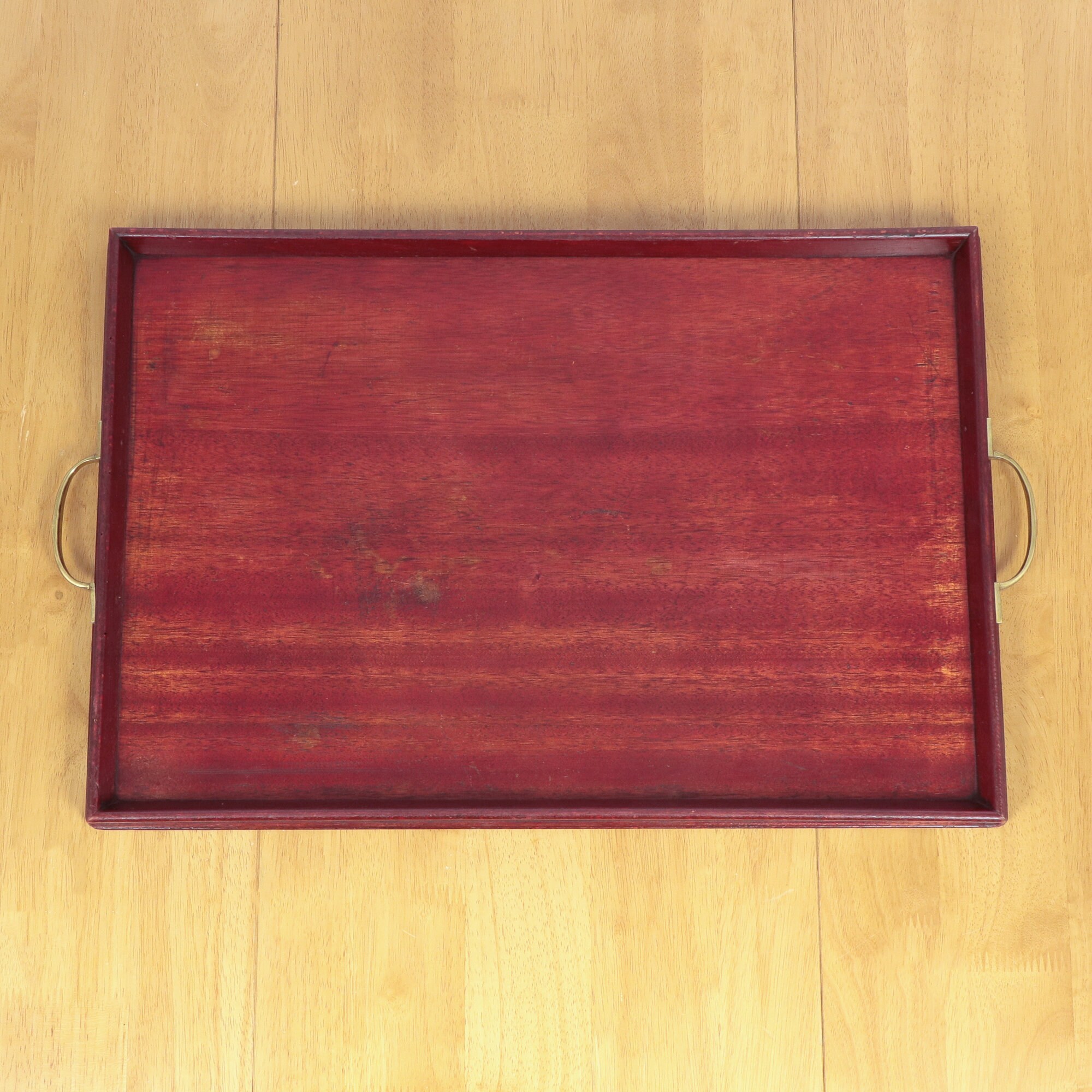 Wooden Serving Tray With Brass Handles Rectangular Shape Etsy UK