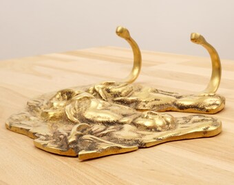 Patère Murale Tête De Cheval En Laiton - Déco équestre Style Ferme - 3D