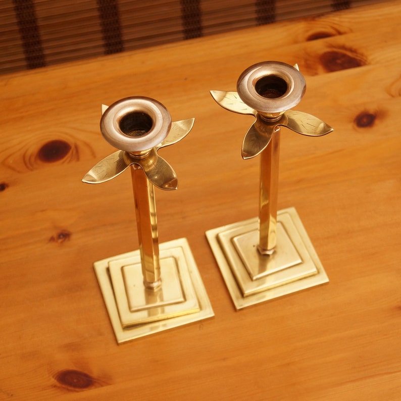 Heavy 2 Vintage Candle Holders / Candlestick Holders Solid Etsy