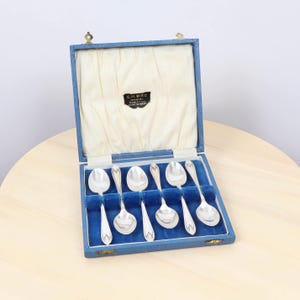 Set of 6 Vintage Silver Plated EPNS Teaspoons in Original Box – G.H. Bird Jeweller Hanley & Stoke on Trent – Collectible Tea / Coffee Spoons
