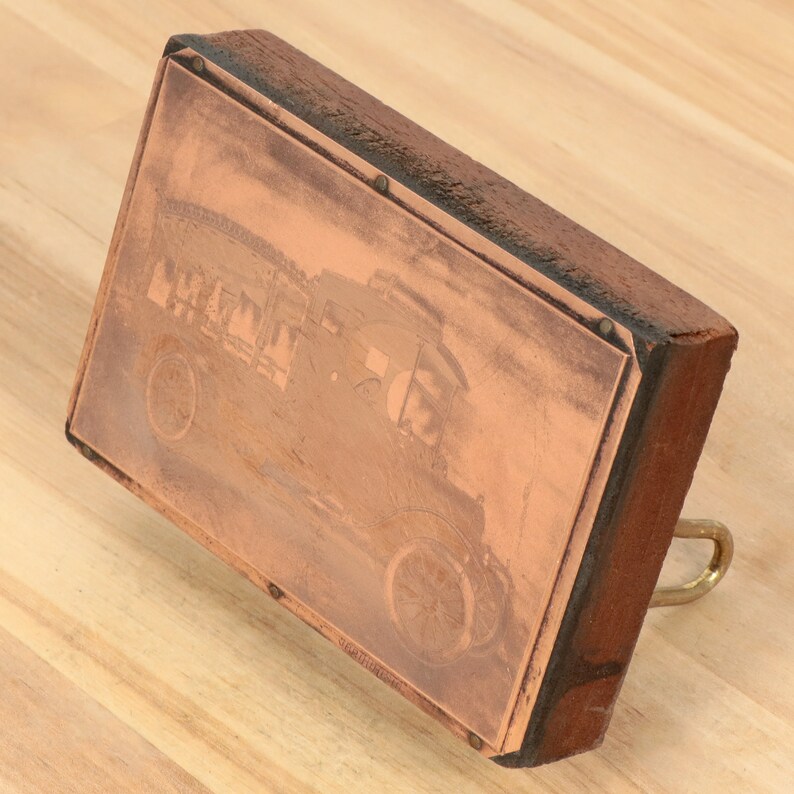 Engraved copper printing plate antique city transport / Etsy