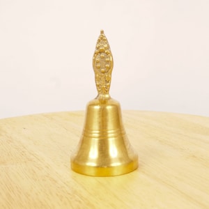 Desk bell || Vintage solid brass || Simple design on the handle || high quality sound