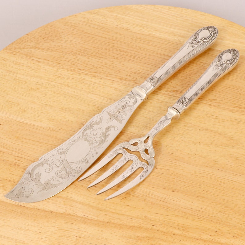 Fish Serving Knife and Fork Vintage Silver Plated / EPNS Etsy Australia