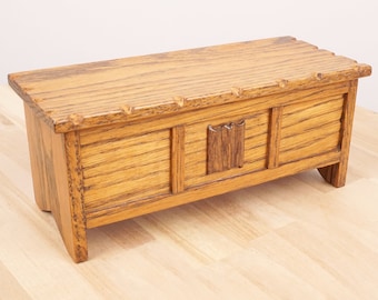 Caja de madera de dos cuerpos / Joyero de madera // Caja de madera vintage