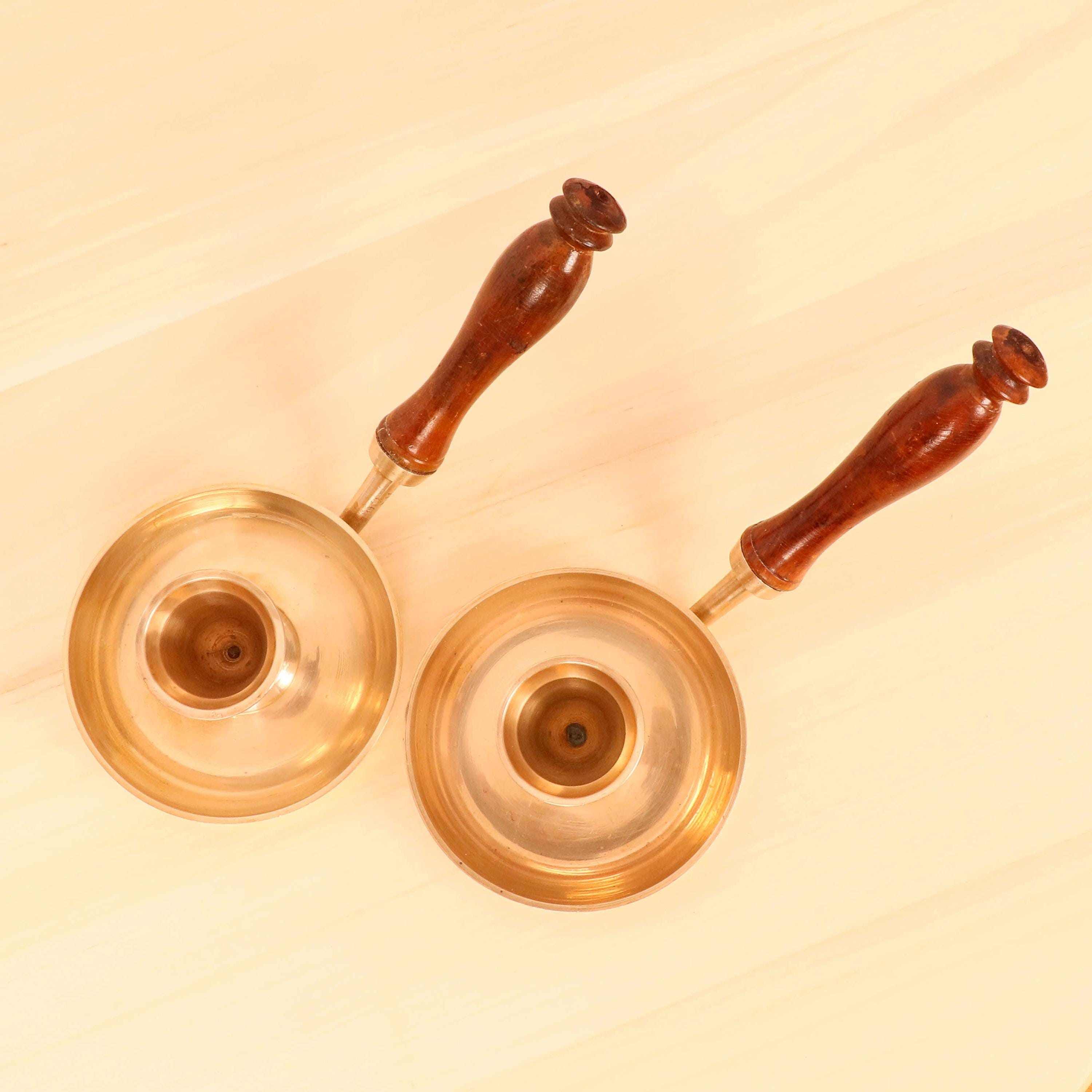 キャンドルホルダー 2 個 || ヴィンテージの真鍮製 || 2 個セット