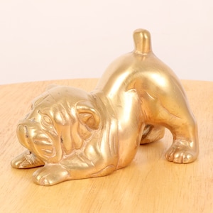 Bulldog / dog sculpture / statue / figurine / puppy / French bulldog  || Vintage solid brass || Dog design
