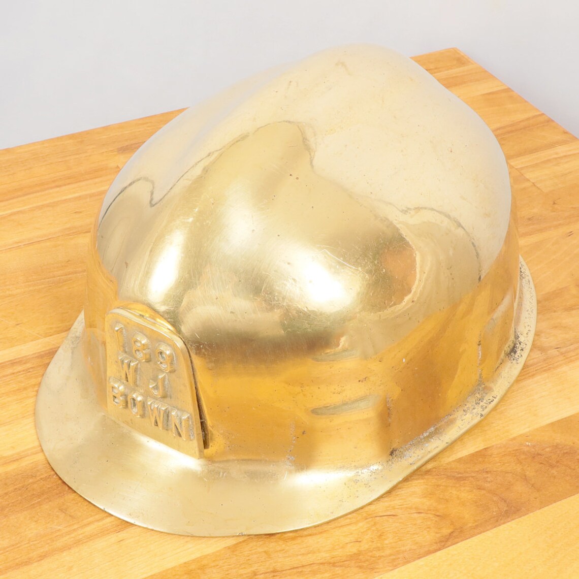 Decorative coal miner helmet vintage cast solid brass Etsy