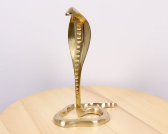 Cobra snake || vintage solid brass figure || reptile statue