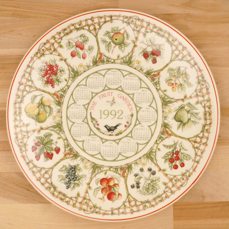 1992 calendar porcelain plate by Wedgwood The Fruit Garden Etsy