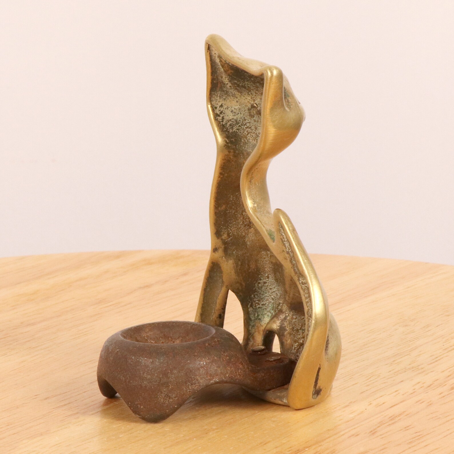 Gato sonriente // candelabro / portavelas / mini cenicero / Etsy España