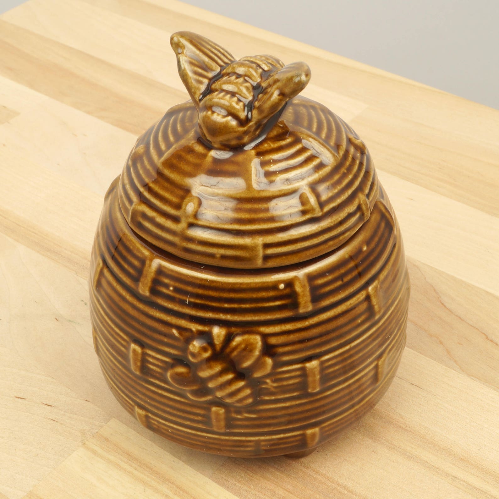 Ceramic Honey Pot / Jar / Canister Brown Hive / Bee House / Etsy UK