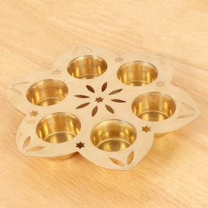 Candle holder set of six || Vintage solid brass || Star design || Star candlestick holders