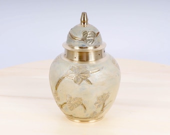 Vintage Solid Brass Box | Brass Urn | Floral Decorative Box | Antique Storage Container