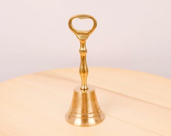 Bell and bottle opener || 2 in 1 || Vintage solid brass with handmade engraved floral ornaments