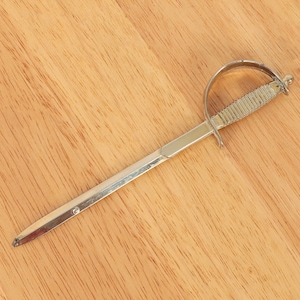 Envelope knife / paper knife / letter opener || Sword shape || Vintage chrome plated metal alloy