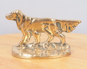 English Setter Figurine / Decor || Vintage solid brass dog figurine