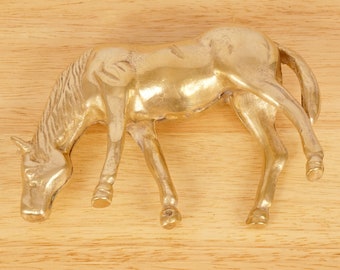 馬の像 / 置物 / 彫刻 || 非常に重い真鍮製 || ヴィンテージの馬の置物