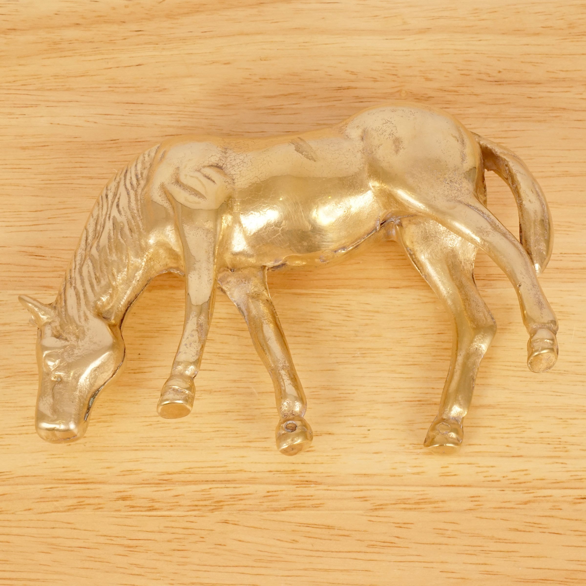 馬の像 / 置物 / 彫刻 || 非常に重い真鍮製 || ヴィンテージの馬の置物