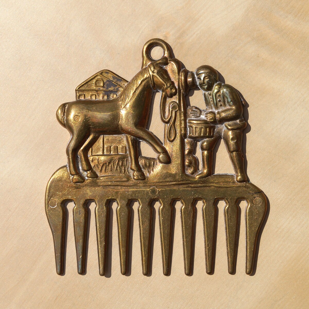 Horse comb with a Victorian scene can be used as wall Etsy