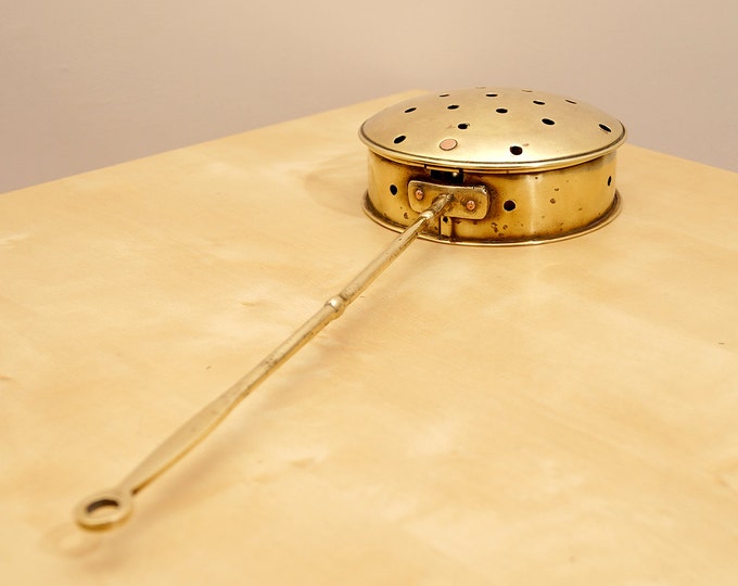 Vintage Brass Bed Warmer Warming Pan Copper & Brass Etsy