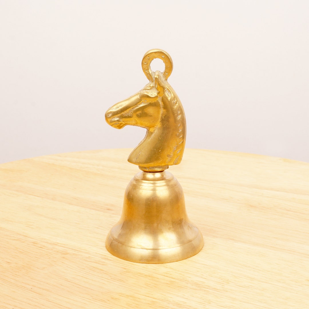 Ornement Porte-cloche Fer à Cheval équestre - Laiton Vintage
