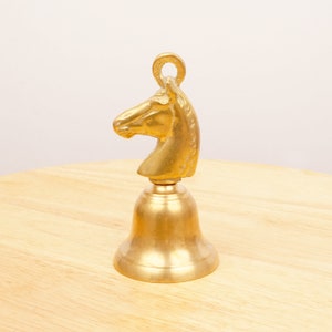 Desk bell || horse head profile as handle || high quality heavy high pitched || vintage solid brass