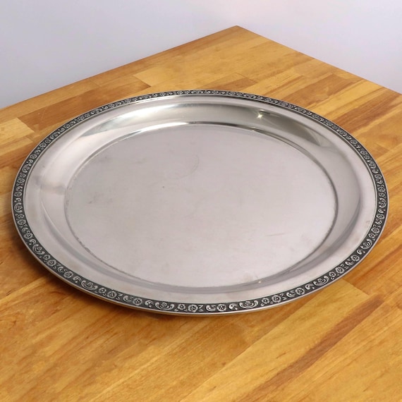 Vintage Oneida Custom Stainless Steel Tray – Oval 18/8 Serving