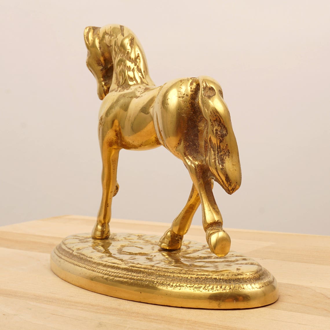 vintage brass horse statue