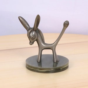Seba product Ring holder / jeweller plate / tray || Donkey figurine || Floral design || Vintage silver plated