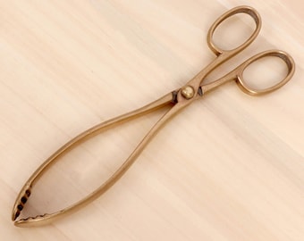 Fire place Tongs || Vintage Solid Brass || fireplace tongs / coal tongs