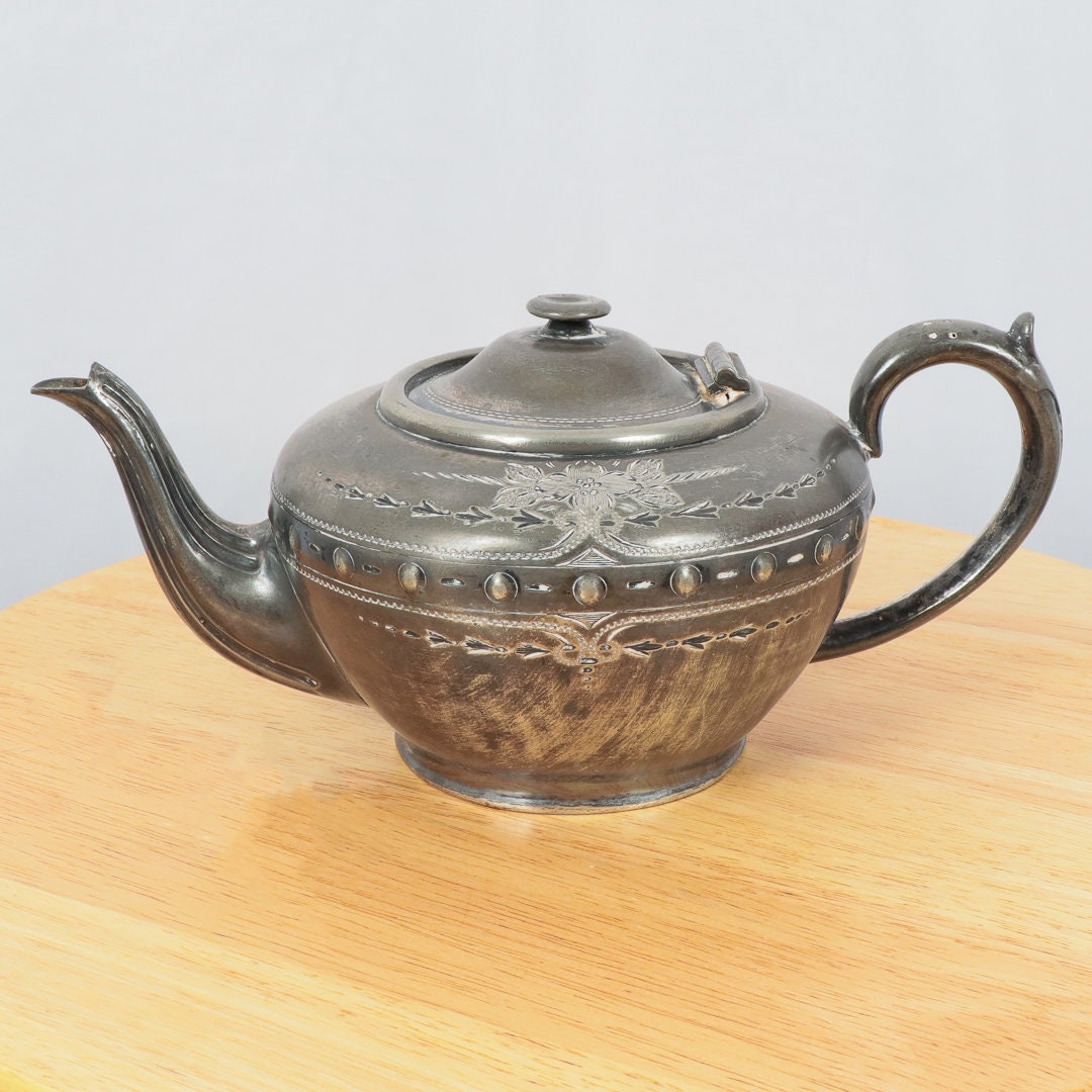 Antique Pewter Tea Kettle