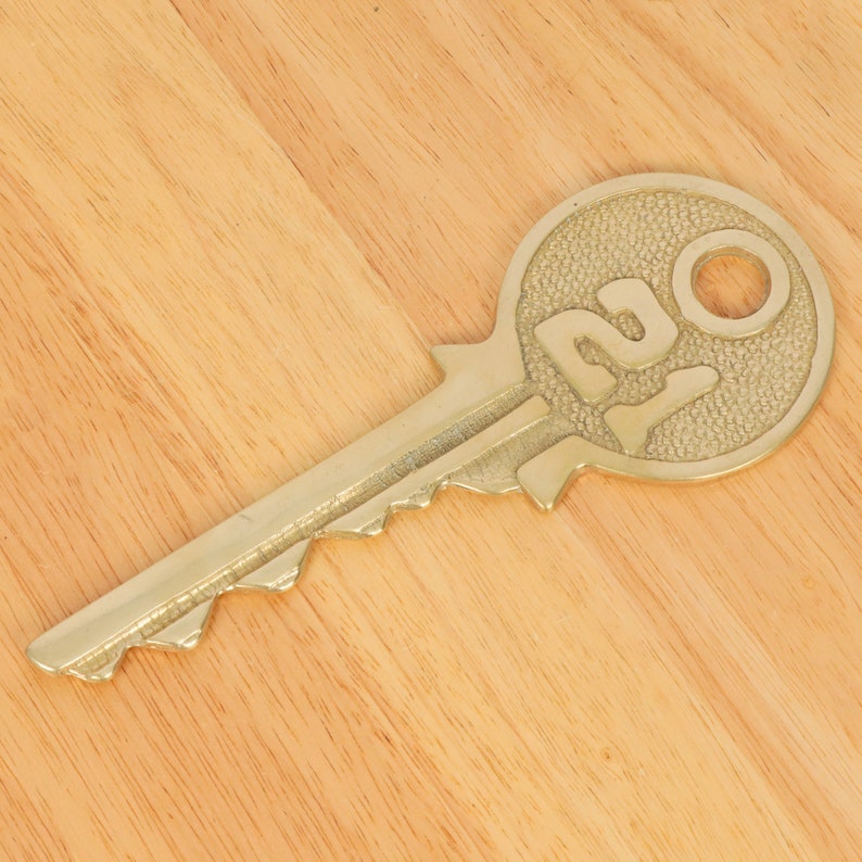 Large Good Luck Key Vintage Solid Brass Wall Hanging / Etsy